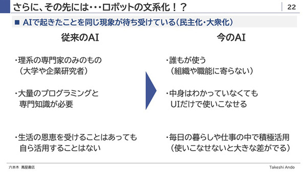 AIの次はロボットが大衆化し、社会に融けていく　パナソニック安藤健氏が語るロボットビジネスで心掛けるべき本質