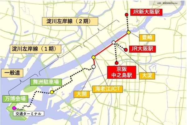 大阪・関西万博の自動運転バスに「ターゲットラインペイント」を採用　大屋根リング下やトンネル内の安定走行に有効と判断