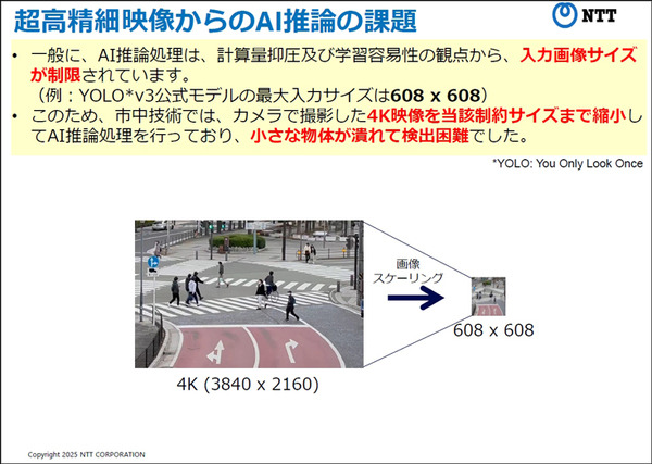 NTT、超高精細映像をリアルタイムでAI推論できる「LSI」を開発　解像度制約を4Kに拡張、ドローンなら上空150mから人や物を解析