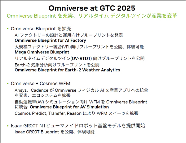 【フィジカルAI最前線】NVIDIA「GTC 2025」で発表されたヒューマノイドロボット開発とデジタルツインの未来、開発基盤を総まとめ