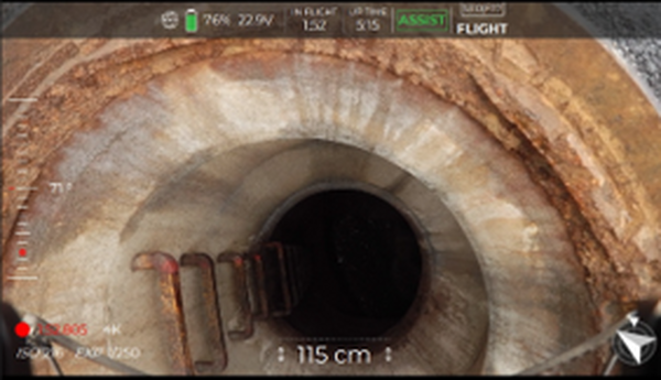 球体ドローンを使用した下水道点検を実施　老朽化が進む下水道設備の安全かつ効率的な点検手法に