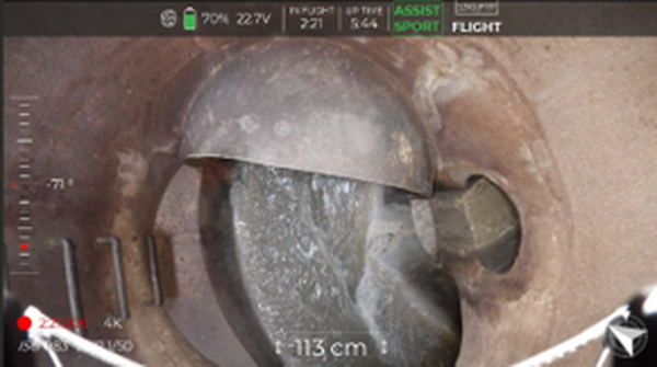 球体ドローンを使用した下水道点検を実施　老朽化が進む下水道設備の安全かつ効率的な点検手法に