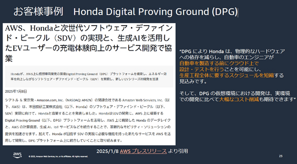 AWSがトヨタやホンダなど自動車メーカーの活用事例を多数紹介　SDVや仮想ECU最前線「AWS for Automotive」記者勉強会レポート