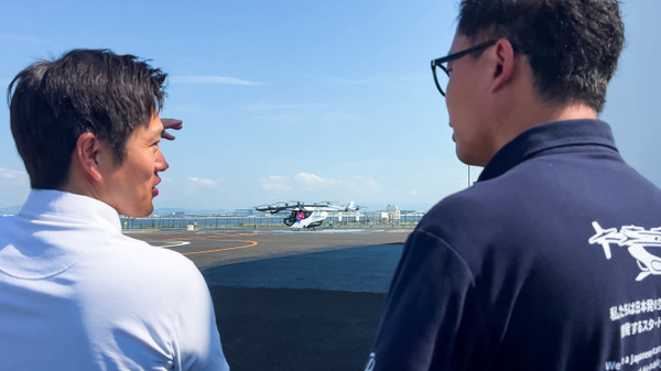 国産の空飛ぶクルマ「SKYDRIVE」機体搭載カメラの映像を初公開　万博で飛行を披露、吉村府知事も視察