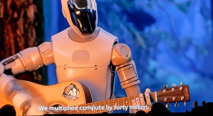 これ面白すぎるでしょ！「GTC2026」基調講演でヒューマノイド達が歌ったAIソングに込められた意味とは? 例のエビも登場! 画像