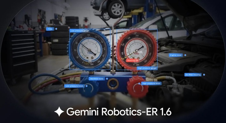 Googleのロボット向けAIモデル「Gemini Robotics-ER 1.6」空間推論と計器読み取りが強み 画像