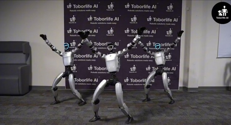 ヒューマノイド3台の息が合ったダンス映像を公開 Toborlife AI活用のUnitree G1 画像