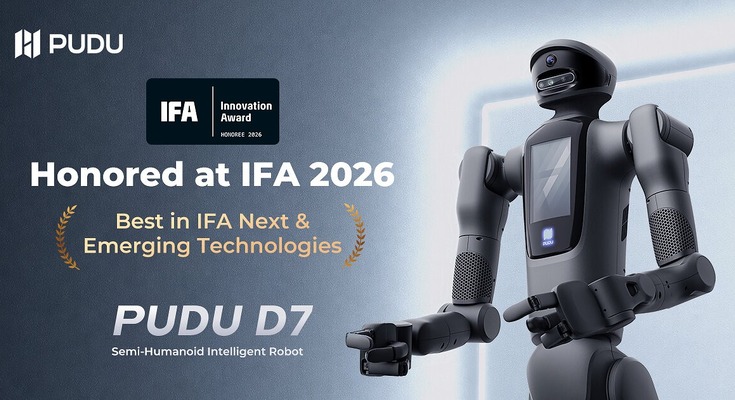 Pudu RoboticsのセミヒューマノイドD7、IFAでイノベーション賞を獲得 産業・小売・接客に対応 画像