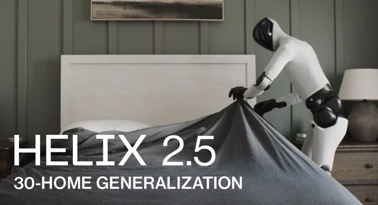 Figure AI、ヒューマノイド向け頭脳「Helix 2.5」を発表 未知の住宅30軒で家事タスクを実演 画像
