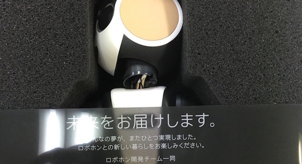 【ロボホン】未来が届きました!(RoBoHoNの首がもげた状態で)→そして即交換の巻【シャープ】 画像