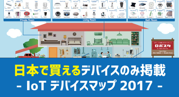 日本で買える122のデバイスをまとめた「IoTデバイスマップ2017」を公開しました！ 画像