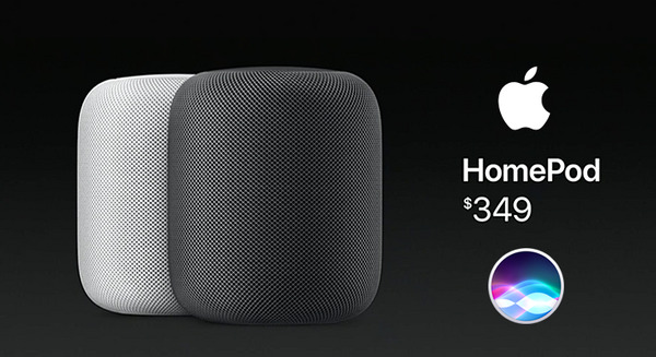 【速報】アップルがSiri搭載のスマートスピーカー「HomePod」(ホームポッド)をWWDCで発表、A8チップ、7ツイーター、6マイク搭載して349ドル 画像