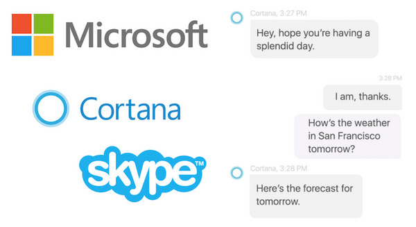 MicrosoftがSkypeのチャットにAIアシスタント「Cortana」を統合 画像