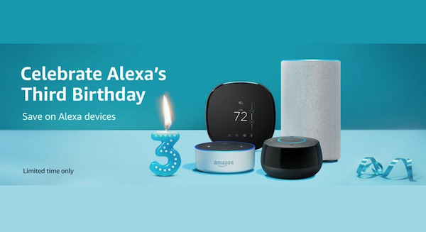 米AmazonがAlexa 3周年記念セール開催中！最大100ドルOFF 画像