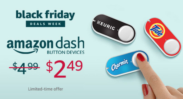 【ブラックフライデー】「Amazon Dash Button」が半額値下げで2.5ドルに 画像