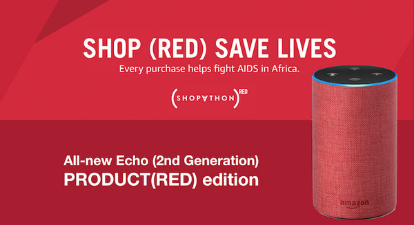 Amazonがエイズ撲滅運動(RED)とコラボした赤いAmazon Echo PRODUCT(RED) Editionを発表 画像