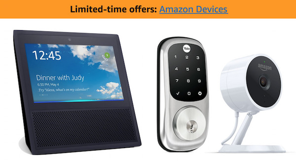 【米国】アマゾンが期間限定セール：Echo Showが35%オフ、新製品のCloud Cam、Key In-Home Kitも値引き！ 画像