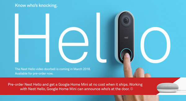 【米国】ビデオドアベル「NEST Hello」は顔を検知するとGoogle Homeに通知してくれる 画像