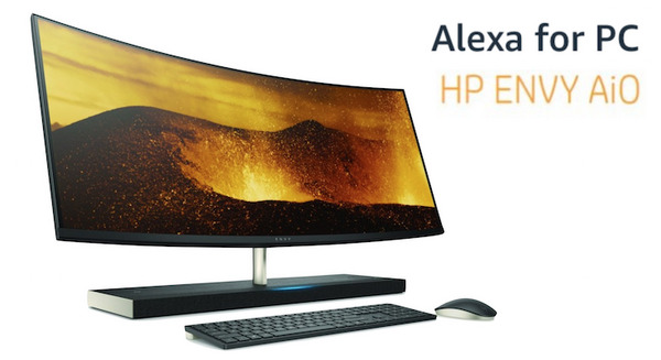 【Alexa for PC】HPがAmazon Alexa搭載のハイエンドPCを発表、34インチ曲面ディスプレイのオールインワンモデル。 画像