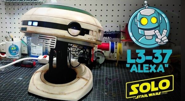 スターウォーズ新作登場のドロイド「L3-37」風の自作Alexaデバイス登場 画像