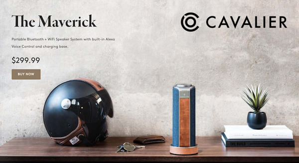 Cavalier Audioがこだわり素材の高級ポータブルスマートスピーカー「The Maverick」を発売。お値段約300ドル 画像
