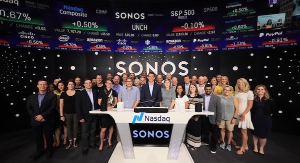 【祝】SONOSが本日NASDAQにIPO！時価総額はおよそ2,200億円に 画像