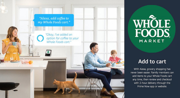 自宅のAlexaから食料品を注文、受け取りは店舗の駐車場で。米Amazonが食料品スーパー大手のホールフーズでサービス開始 画像