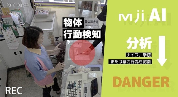 暴力行為やナイフなどの危険物をAIが自動で検知！日本防犯システムとMJIが提携、暴力行為対策AIカメラシステム「＆：」(アンド) 画像