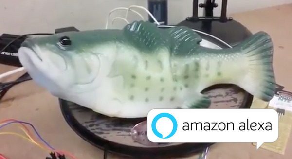 ブラックバスが口をパクパク、尻尾をフリフリする自作Alexaデバイス爆誕！ 画像