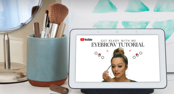 画面付きスマートスピーカー「Google Home Hub」がメイクアップ動画に対応　ハンズフリーの音声操作でお化粧タイム 画像