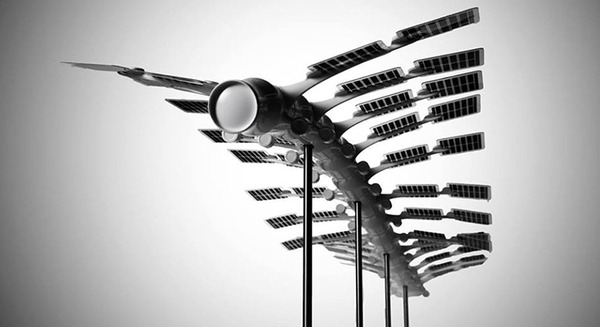 【近未来のデザイン感！】生物のように優雅に羽ばたくソーラーパネルロボットからインスピレーションを感じた 画像