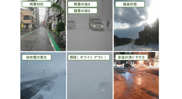「雨が雪に変わった」ことをAIが判断　雨雪判別、積雪、吹雪、歩道の滑りやすさなど映像から解析　日本気象協会とスペクティ 画像