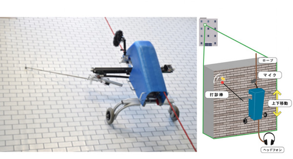 外壁タイルの剥離診断はロボット「ブルークローラー」におまかせ　東京ガスESが外壁診断サービス 画像