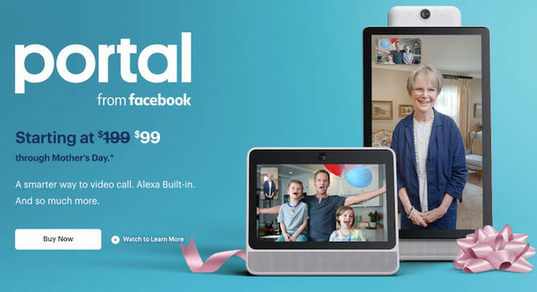 【米国】Facebookのスマートデバイス「Portal / Portal +」が母の日セールで29%～50%OFF 画像