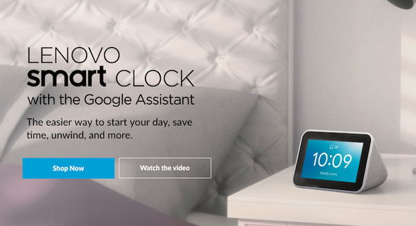 【米国】Googleアシスタント搭載の目覚まし時計「Lenovo Smart Clock」予約販売開始！ 画像