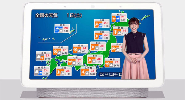 ウェザーニューズのお天気動画ニュースがスマートディスプレイ「Google Nest Hub」に対応 画像