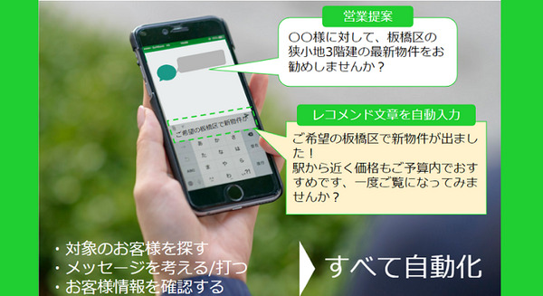 AIがトップセールスの会話の傾向を分析　アプローチの方法を自動で提案　オープンハウスがLINE WORKSからAI＋CRMシステムの構築へ 画像