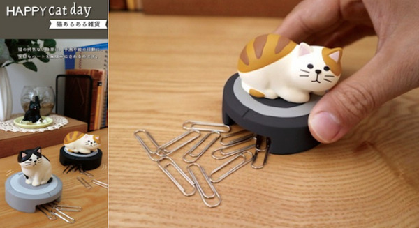 掃除ロボットに乗っちゃった猫が商品化！ 可愛すぎるクリップホルダー爆誕　ヴィレッジヴァンガードから 画像