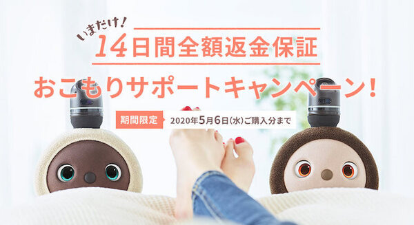 家族型ロボット「LOVOT」はストレス軽減に効果あり?「おこもりサポートキャンペーン」実施　14日間試して全額返金もOK 画像