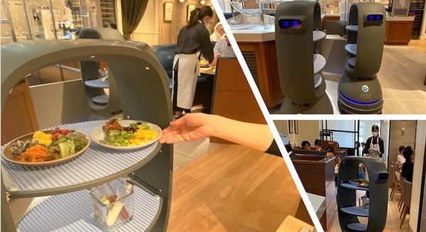 ロボットがサラダを席まで運びます QBITの自動搬送ロボットを三笠会館が採用 オーダースタイルのサラダバー二子玉川にオープン 画像