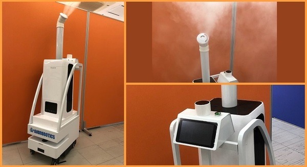 アンドロボティクスのFRUTERAｘ業務用除菌消臭剤Gミスト 　「除菌ロボット」の共同開発を発表 画像