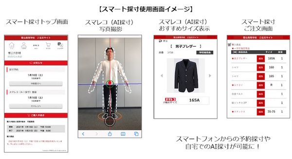 制服寸法がスマートフォンで簡単に 菅公学生服がBodygramの技術を採用した「スマート採寸」を発表 新入学生に向けて全国で展開 画像