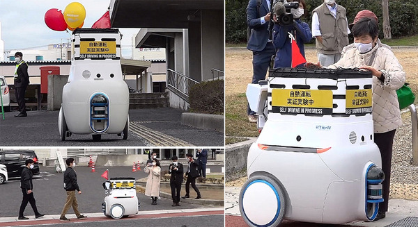自動運転ロボットが公道で自律配送、市民が体験　遠隔操作やルート最適化も　岡山県玉野市/三菱商事/三菱地所/東京海上日動ら 画像