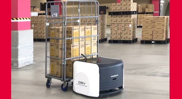 オカムラとビーイングHDが物流倉庫の自律移動ロボット「ORV」を発表　Jetson搭載のカゴ車搬送タイプ　実用化に向け実証実験 画像