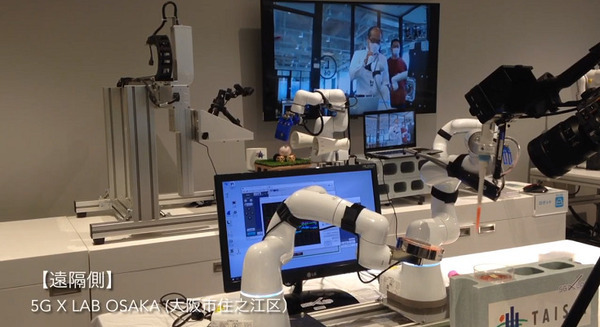 ソフトバンクと大成建設、5Gとロボットアームで遠隔からの細胞培養ピペット作業に成功 東京と大阪での低遅延通信が成果 画像