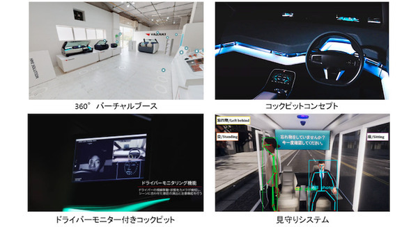 矢崎総業が人とくるまを『つなぐ』技術を展示 ドライバーモニター付きコックピット、見守りシステム など 画像