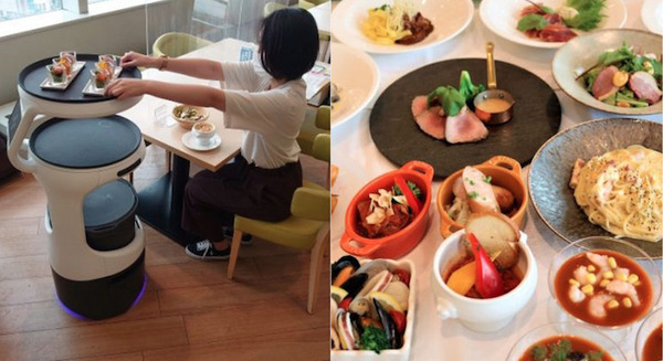 スマートフォンで注文した料理をServiがお届け「ホテル京阪 京橋 グランデ」オーダーバイキングに配膳ロボットを導入 画像