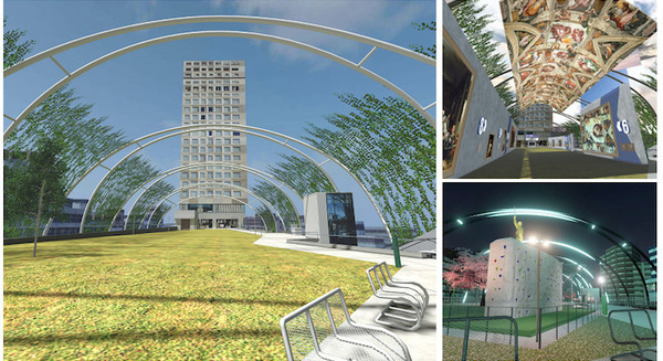 渋谷区立宮下公園をVR空間上に再現「渋谷区立宮下公園 パラレルサイト」ブラウザとVRChatでオープン アート展、スケボーや花火等を楽しめる 画像