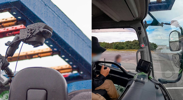 AIが左側方の歩行者や自転車、急な割り込みを検知 大型トラック用安全AIカメラシステム「ACSL-0003」日本自動車研究所でテスト 画像