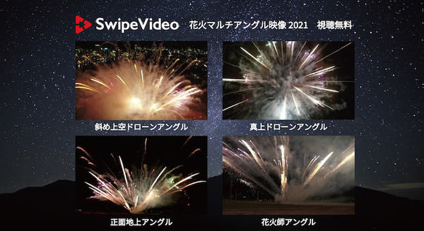 花火のマルチアングル映像 コロナ禍で頑張る全ての人に感謝を込めて無料公開 地上映像とドローン映像を自由に切り替え可能 画像